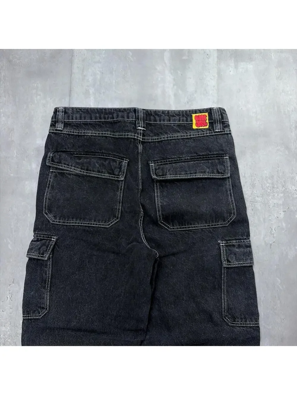 Y2K Black Empyre Grunge Baggy Skater Cargo Denim Jeans